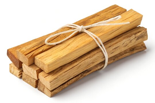 Bundle of palo santo wood sticks tied with string holy wood incense sticks