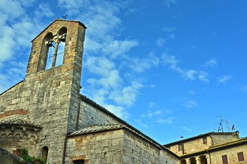 Obraz premium San Quirico d'Orcia, the Church of Santa Maria Assunta, Siena, Val d'Orcia, Tuscany, Italy