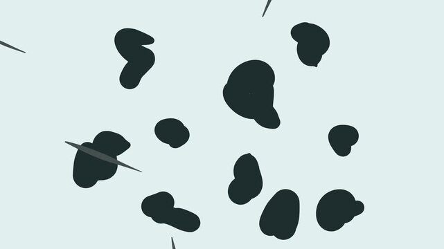 Dirty spots flicker across the screen, and sharp, small drops of rain fly over them.