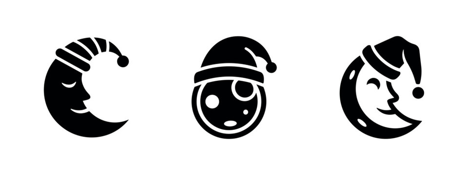Sleeping Moon and Nighttime Dream Icons