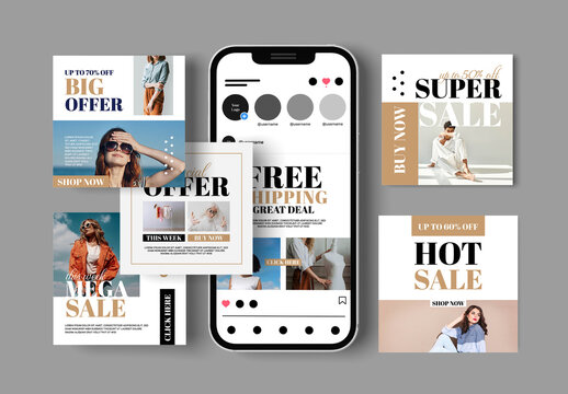 Fashion Sale Social Media Post Layout Set