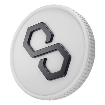 Polygon MATIC Cryptocurrency Coin 3D Render Illustration
