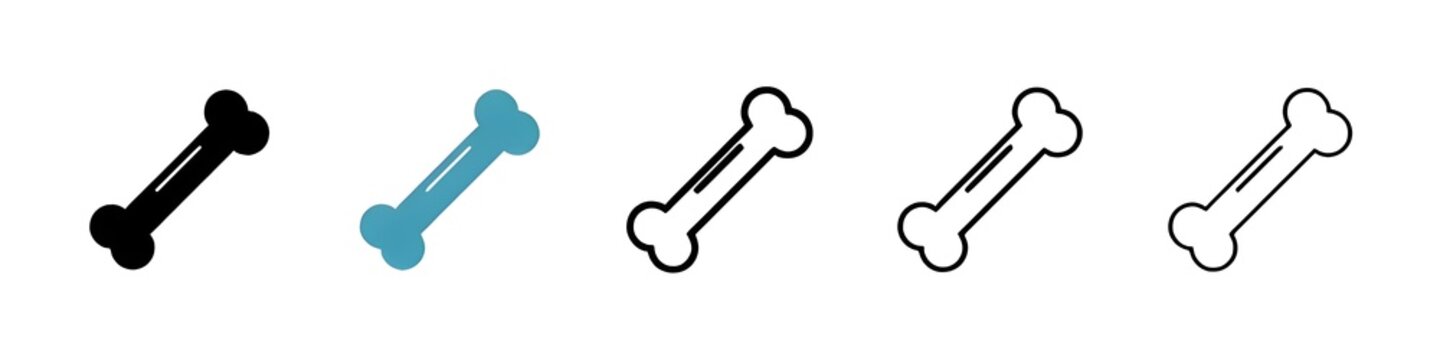 Bones icons pack in black and blue. Thin line customizable illustration. Contour symbol. Vector isolated outline drawing. Editable stroke