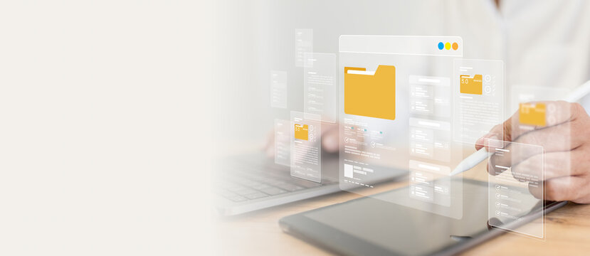 Secure cloud backup system facilitates automated document archive management storing company data safely within protected folder units maintaining strict user privacy access