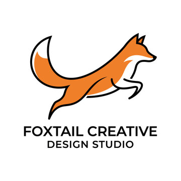This eye-catching logo showcases a jumping fox, embodying creativity and agility, perfect for a design studio that values clever and innovative ideas.