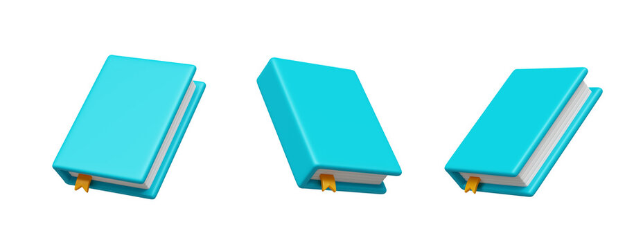 Books icon set 3d render illustration