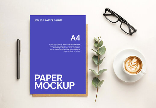 A4 Paper Mockup Template