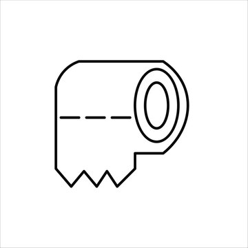 toilet papper icon. simple flat line vector