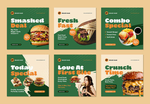 Fast Food Social Media Post Template Layout