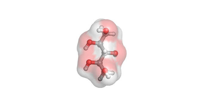 Xylitol, naturally occurring five-carbon sugar alcohol used as a low-calorie sweetener, 3D molecule 4K