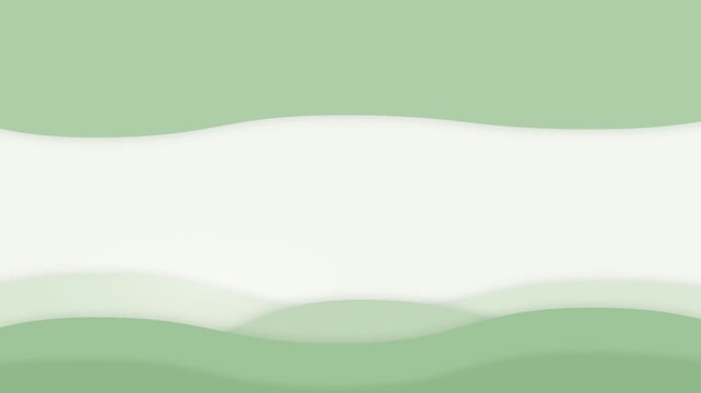 Abstract green wavy background with layered papercut style and central copy space for presentation banner