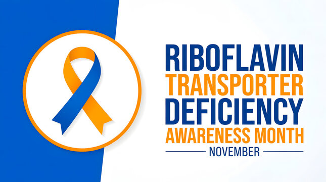 Promoting understanding and support for individuals affected by riboflavin transporter deficiency during awareness month in october with a ribbon illustration