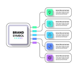 Fototapeta na wymiar Infographic template. Technology banner with 5 options
