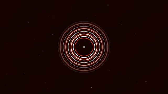 Abstract planetary rings on dark hexagonal space background