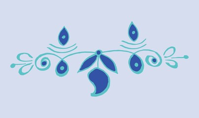 Closeup of editable hand drawing of traditional rangoli design element illustrations. © 2M Stocks