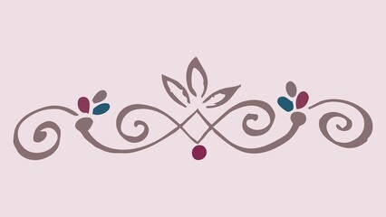 Closeup of editable hand drawing of traditional rangoli design element illustrations. © 2M Stocks