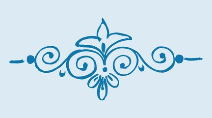 Closeup of editable hand drawing of traditional rangoli design element illustrations. © 2M Stocks
