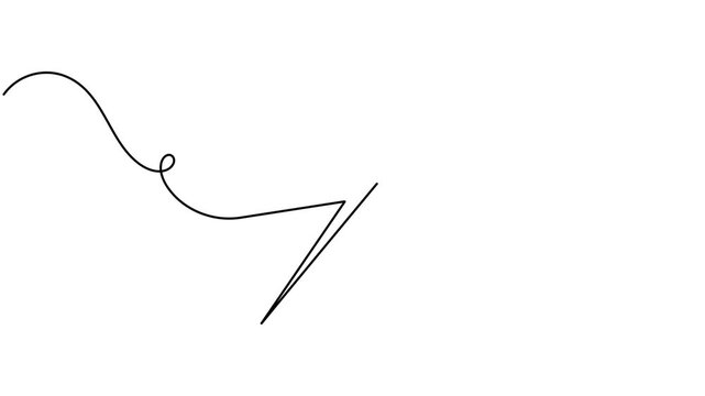 Modern leaf with lightning bolt icon sign continuous one line drawing moving on white background minimalist single art collection of renewable energy symbol animation video