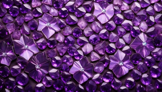 Shiny Rhinestones Background Violet Crystals