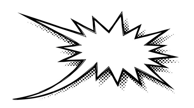 Comic Speech Bubble Explosion PNG Cutout on Transparent Background