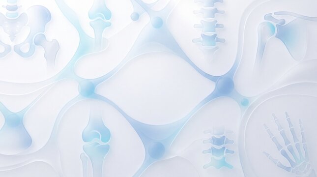 Abstract Orthopedic Healthcare Background with Spine, Knee and X-Ray Anatomy Elements