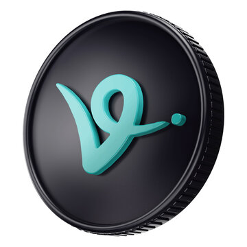 Virtuals Protocol VIRTUAL Cryptocurrency Coin 3D Render Illustration
