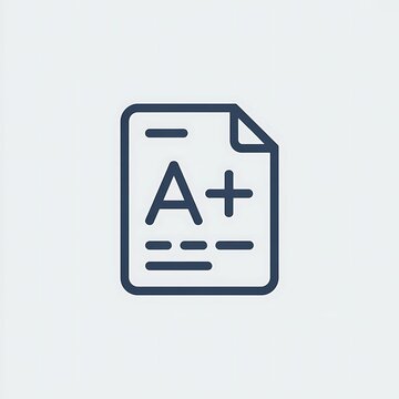 A plus grade report card icon
