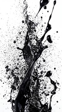 Dynamic Black Ink Splatter and Liquid Splash