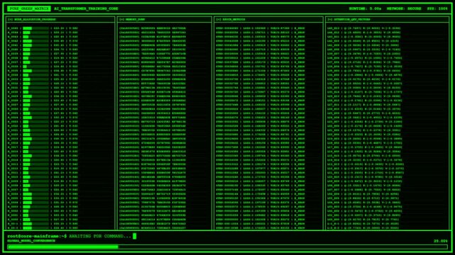 Pure Green Matrix AI Transformer Training Terminal Code.