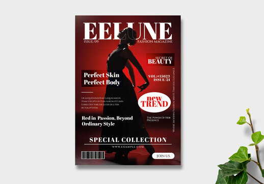 Elegant Fashion Magazine Cover Template