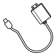 Obraz premium Phone charger line art vector