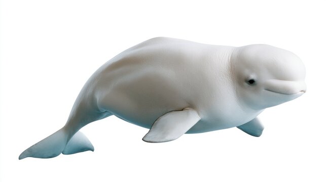 Beluga Whale (Delphinapterus leucas) isolated on white background