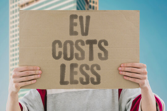 "EV costs less" Running electric is cheaper than petrol. EV. COSTS. LESS. PETROL. SAVINGS.