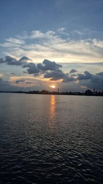 A beautiful view of river Ganges during the Sunset.