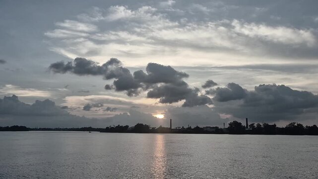 A beautiful view of river Ganges during the Sunset.