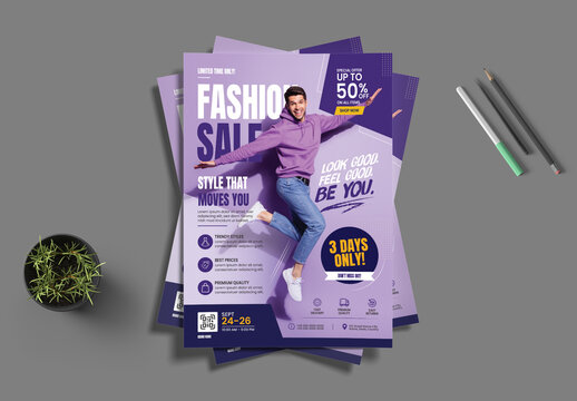 Creative Fashion Sale Promotional Flyer Template