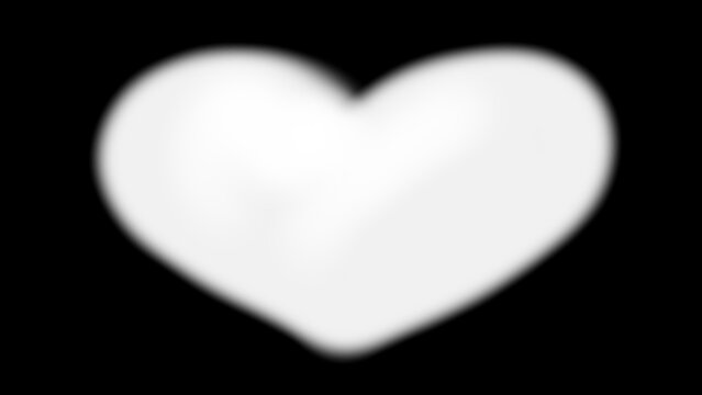 Semi-transparent soft blur heart shape isolated on transparent background. Translucent opacity mask icon, soft airbrush love symbol, frosted glass graphic overlay for modern romance designs and photos