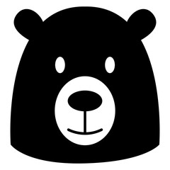 Icono con dibujo sencillo de la cabeza de un oso negro  © teracreonte