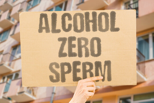 "Alcohol zero sperm" Avoid alcohol for better sperm health. ALCOHOL. AVOID. SPERM. FERTILITY. ZERO.