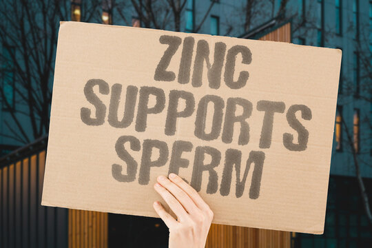 "Zinc supports sperm" Zinc supports sperm formation. ZINC. SPERM. SUPPLEMENT. MINERAL. FERTILITY.