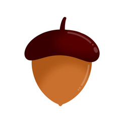 Minimalist Brown Acorn Vector Illustration © Union