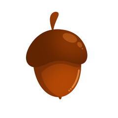 Brown acorn nut vector illustration © Union