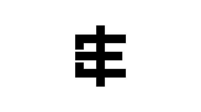 Vector Symbol of Tibetan Numerals Set. Digital Pixel Format One Thousand Meaning Glyph Icon. Black Simple Minimalist Shape Isolated On White Pure Background. Sign Emoji Emoticon Chart Element