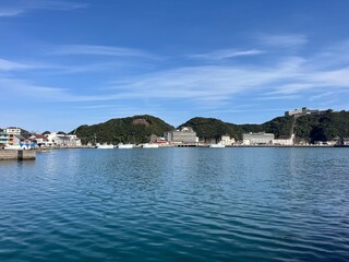 Fototapeta premium Katsuura Fishing Harbor in Nachi Katsuura, Wakayama, Japan 