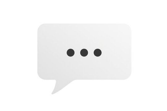 White chat bubble with dark ellipsis