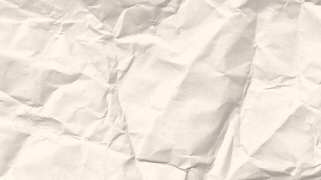 Animated Beige kraft paper texture, Grunge Paper Texture stop motion looping video, crumpled paper animation background texture. Seamless loop White page. notebook book. Grunge Overlay. time lapse