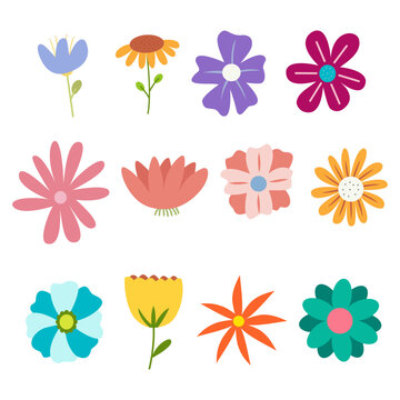 Flat Illustration Of Flower Doodle