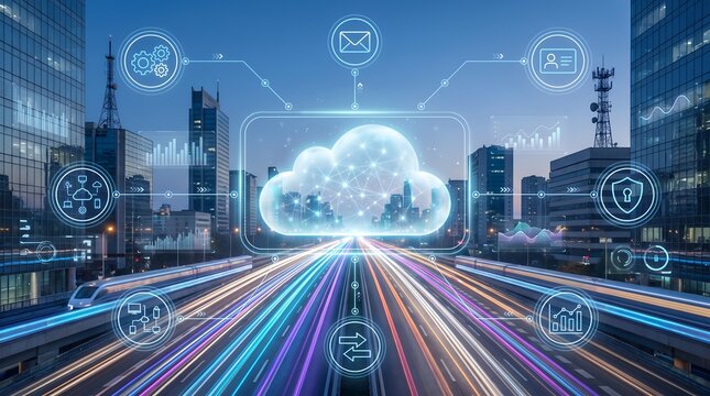 Global Digital Connectivity and Cloud Data Synchronization Over Dynamic Smart City Transit and Traffic Night Infrastructure