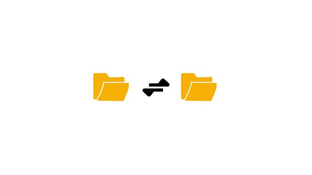 Animated data sync file folder transfer and synchronization concept.Data transfer animated icon. Animated icon related to download. Suitable for user interface, provide visual feedback and more.