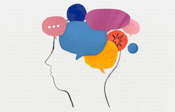 Creative mind with colorful thoughts